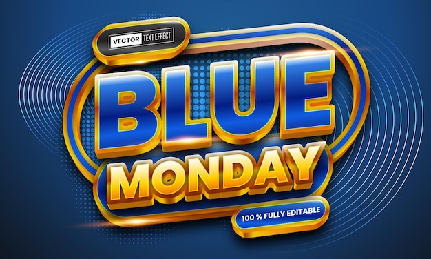 Blue Monday 3d editable text effect