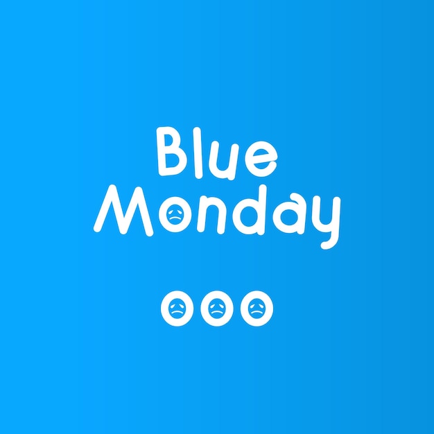 Vector blue monday background with illustration