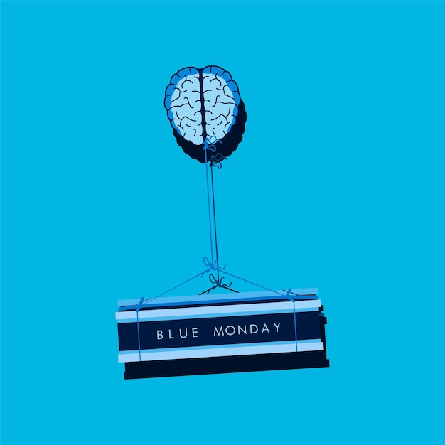 Blue Monday-concept illustratie achtergrond