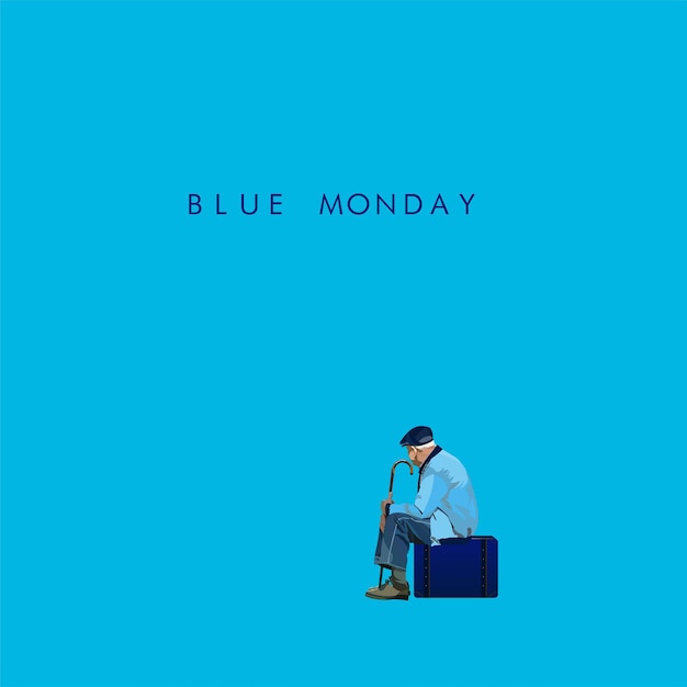 Blue monday concept illustration background