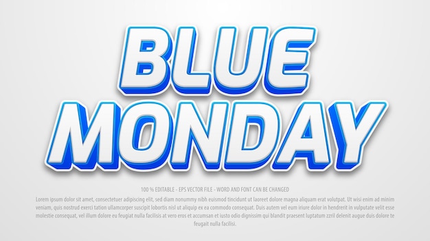 Vector blue monday editable text effect