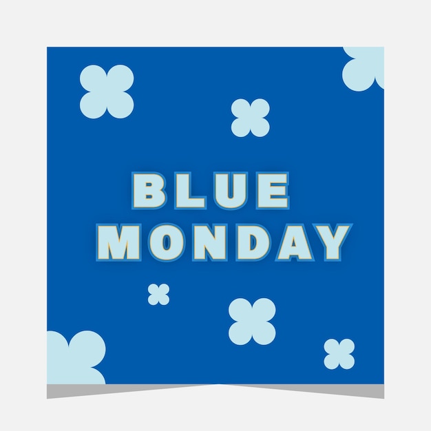 Vector blue monday flower background