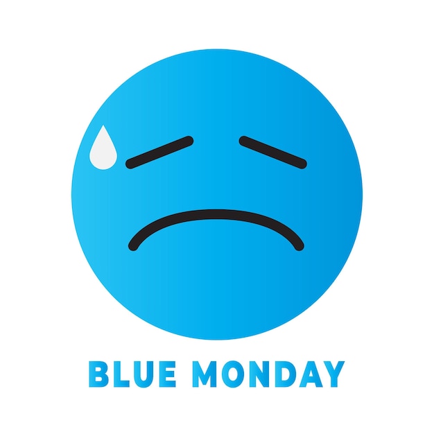 Blue Monday gezicht illustratie ontwerp en sjabloon banner kunst