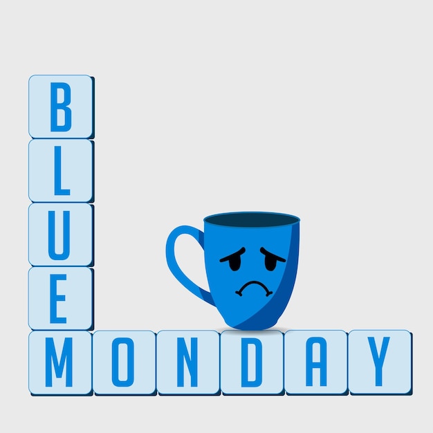 Vector blue monday refers to a purportedly gloomy day typically identified as the third monday in january