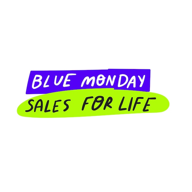 Вектор Синий понедельник продаж на всю жизнь векторный дизайн иллюстрация на белом фоне