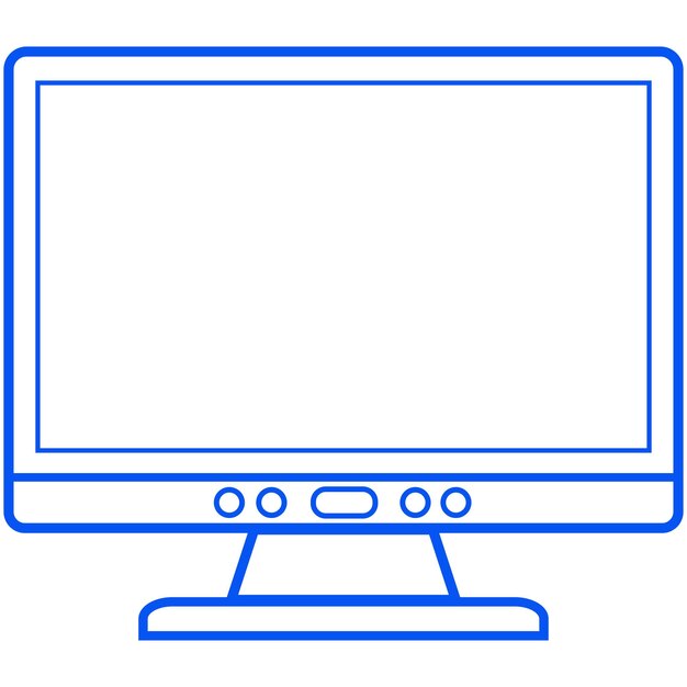 Vector blue monitor computer ico vector illustration