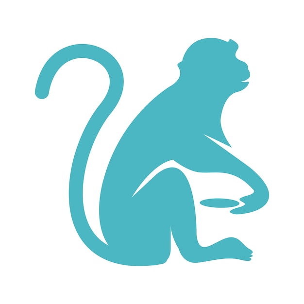 Blue monkey silhouette illustration