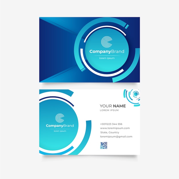 Blue monochromatic business card template