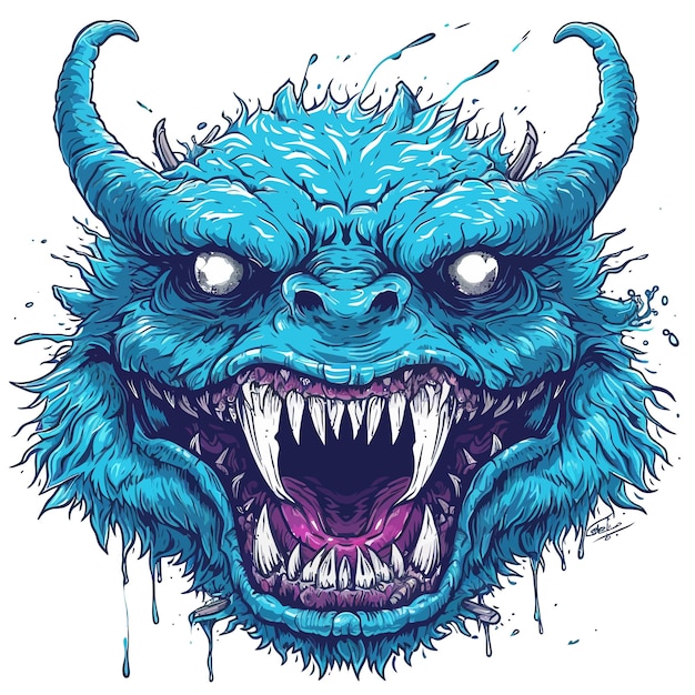 Blue_Monster_Vector_illustration (ブルー・モンスター・ベクトル・イラストレーション)