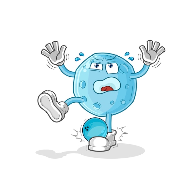 Vector blue moon hiten by bowling cartoon cartoon mascot vector