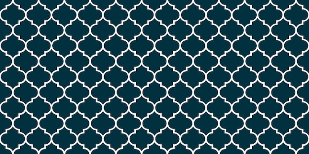 Blue Moroccan tiles seamless banner.