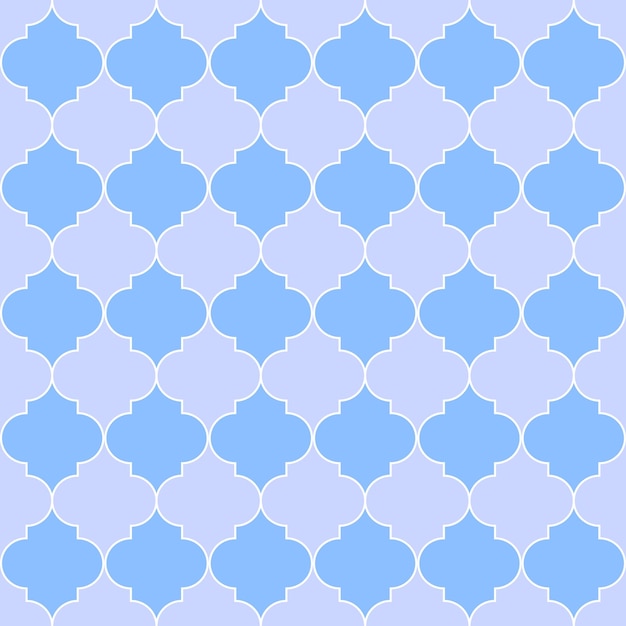 Blue moroccan trellis seamless vector pattern