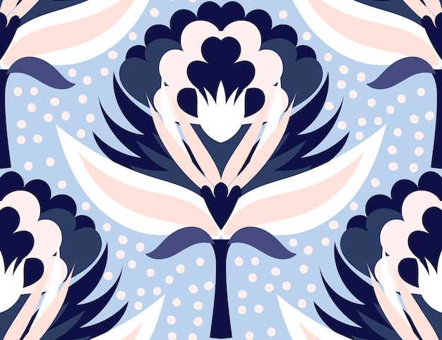 Vector blue motif pattern