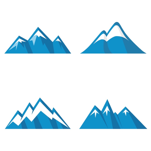 白い背景に青い山のアイコン