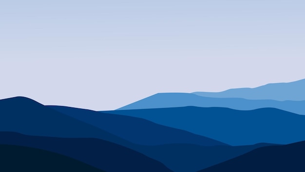 Blue mountains range minimalist nature wallpaper for computer