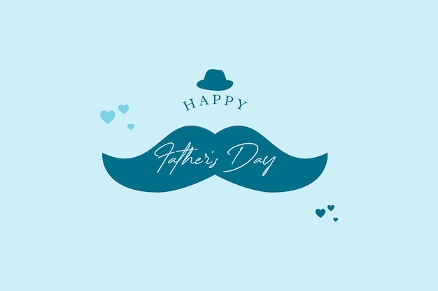 「幸せな父の日」という文字が書かれた青い口ひげ