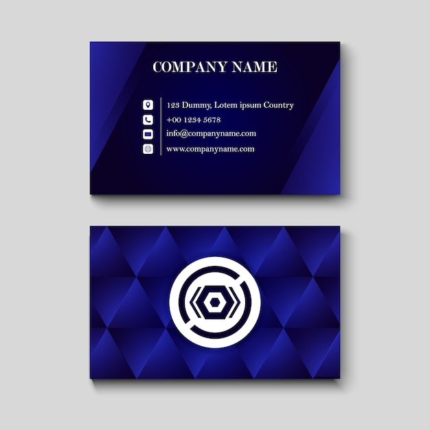 Vector blue name card