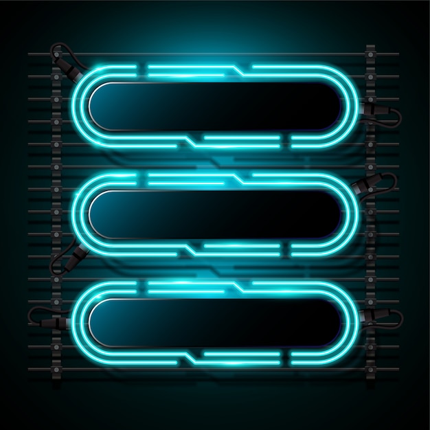 Blue neon banner design