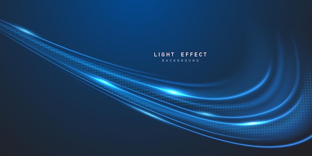 Blue neon light line design blur modern abstract vector illustration