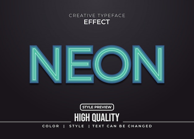 Blue Neon Text Style Effect