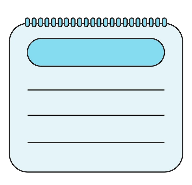 A blue notepad with a line drawn on it.