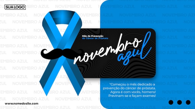 Blu novembre in lingua portoghese. mese di sensibilizzazione sul cancro alla prostata