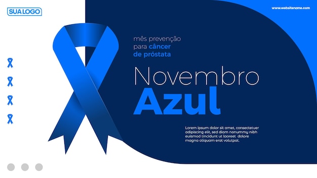 Vector blue november in portuguese language.