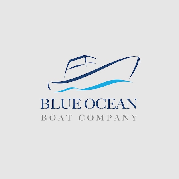 Vector blue ocean boat logo vector file logotype