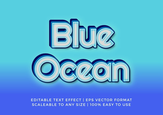 Blue ocean decorative text effect