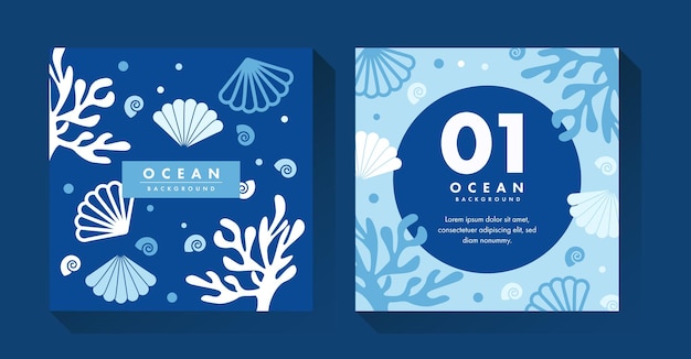 Blue Ocean Life Background Template