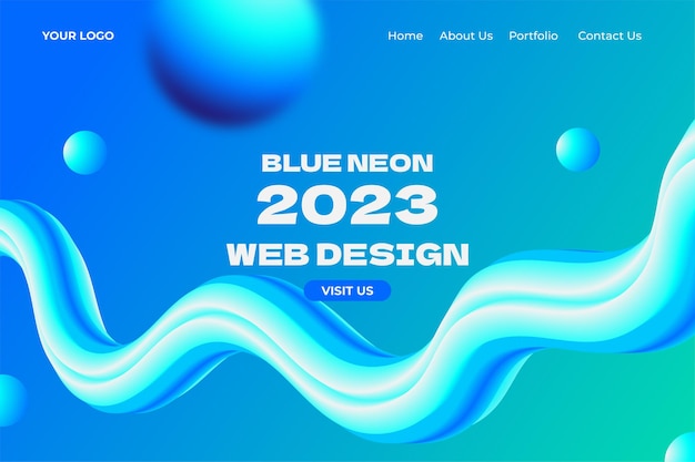 синий океан жидкий фон для деловых целей или фон веб-сайта