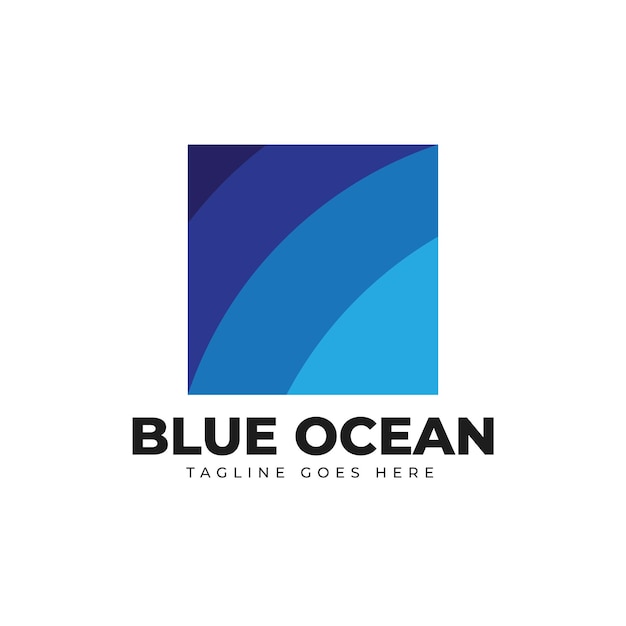 Vettore logo oceano blu