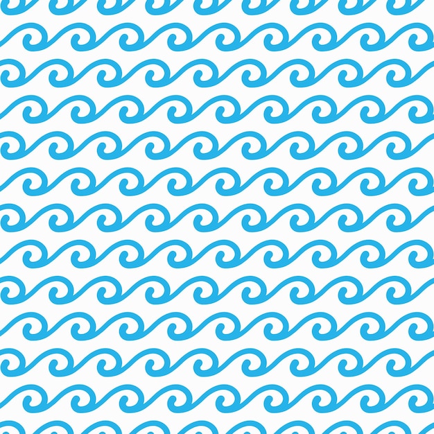 Blue ocean and sea waves seamless tile pattern