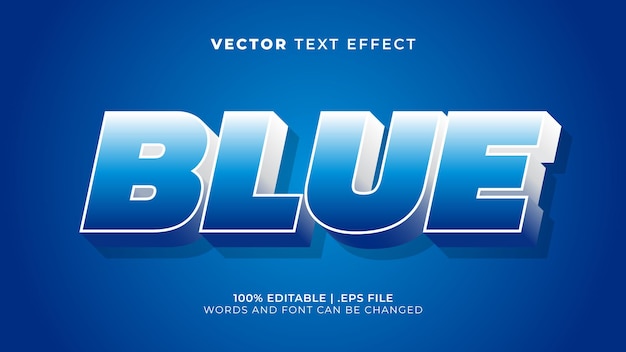 Vector blue ocean sky 3d editable text effect style template