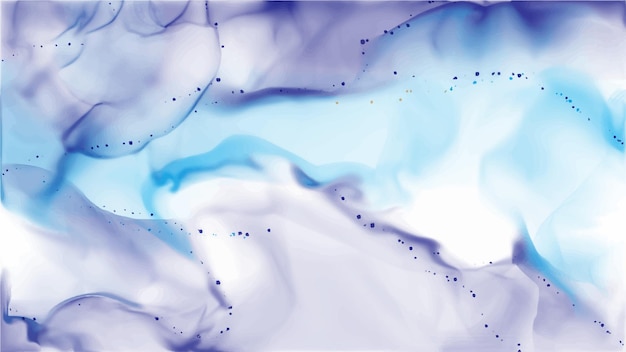 Blue Ocean Wave Watercolor Background. Elegant Blue Textured Wallpaper