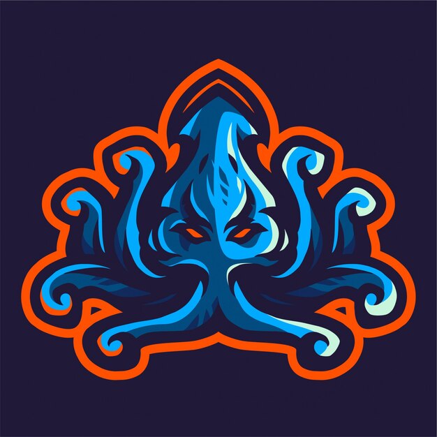 Blue octopus e-sport logo