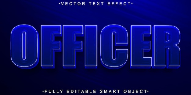 Vector blue officer vector volledig bewerkbaar smart object teksteffect