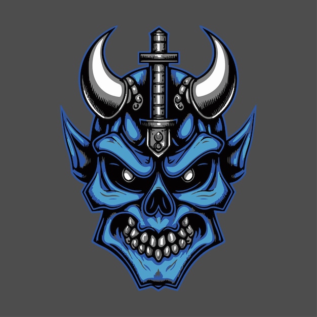 Blue oni head