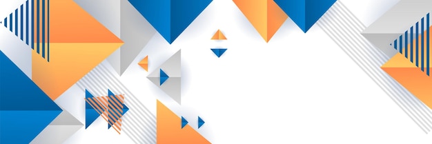 Blue and orange banner background. Vector abstract graphic design banner pattern background template.