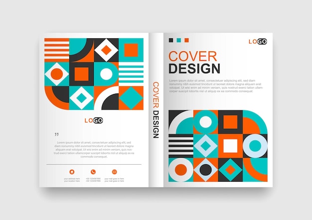 Blue Orange Circle geometric cover design