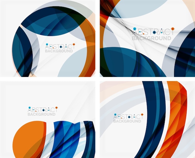 Vector blue and orange color shapes abstract background