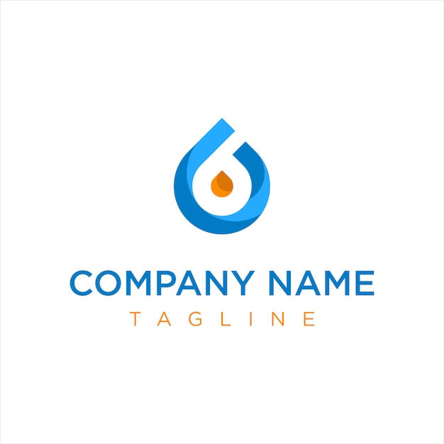 Vector blue and orange gas oil company logo