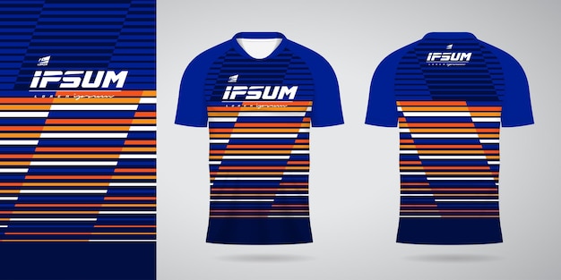 blue orange jersey sport design template