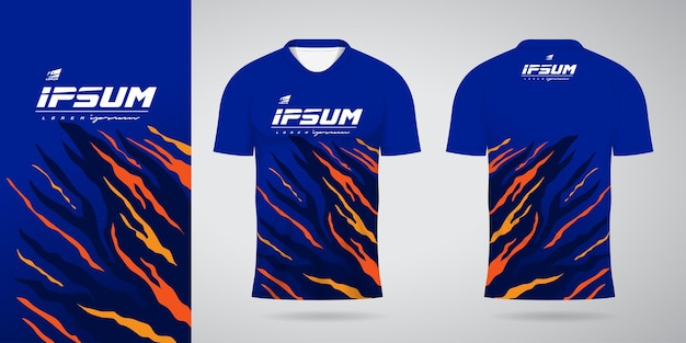 blue orange jersey sport design template