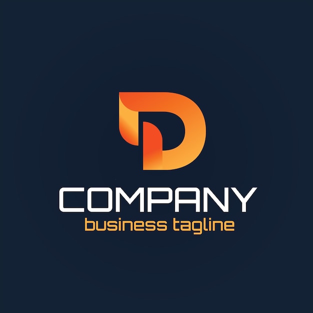 A blue and orange logo for a company called d. business tag.