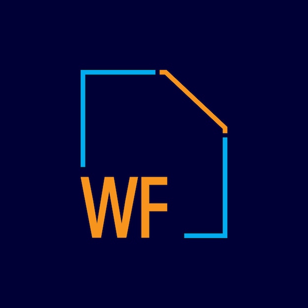 a blue and orange logo with a wm wm on it