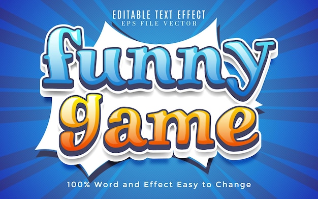 A blue and orange poster that says funny game on it.