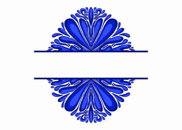 Blue ornament frame border vector design for decorative element