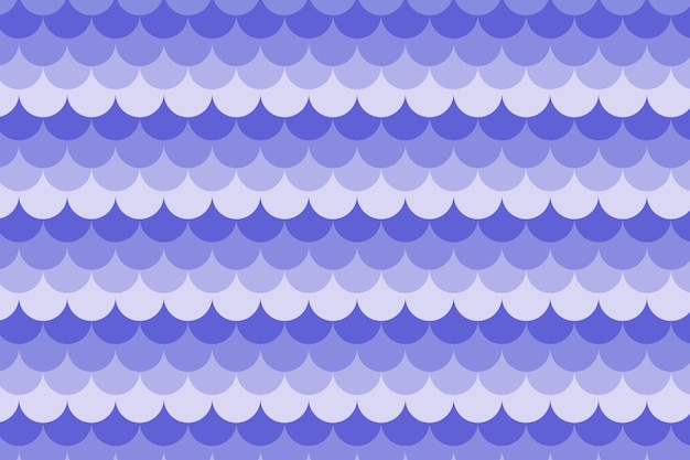 Синий перекрывающийся полукруглый масштабный векторный орнамент гребешка