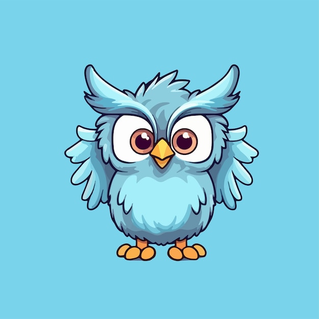 Blue owl on a blue background